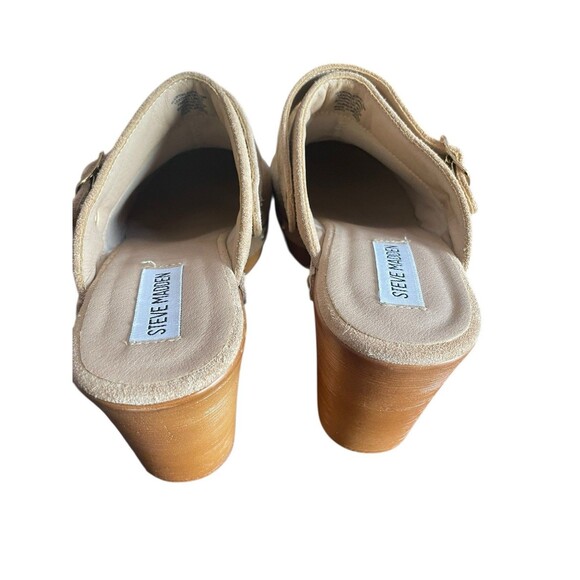 Steve Madden Hilde Klicky Clogs Suede Leather Tan Women 8M Studded Y2K Style - Picture 4 of 9